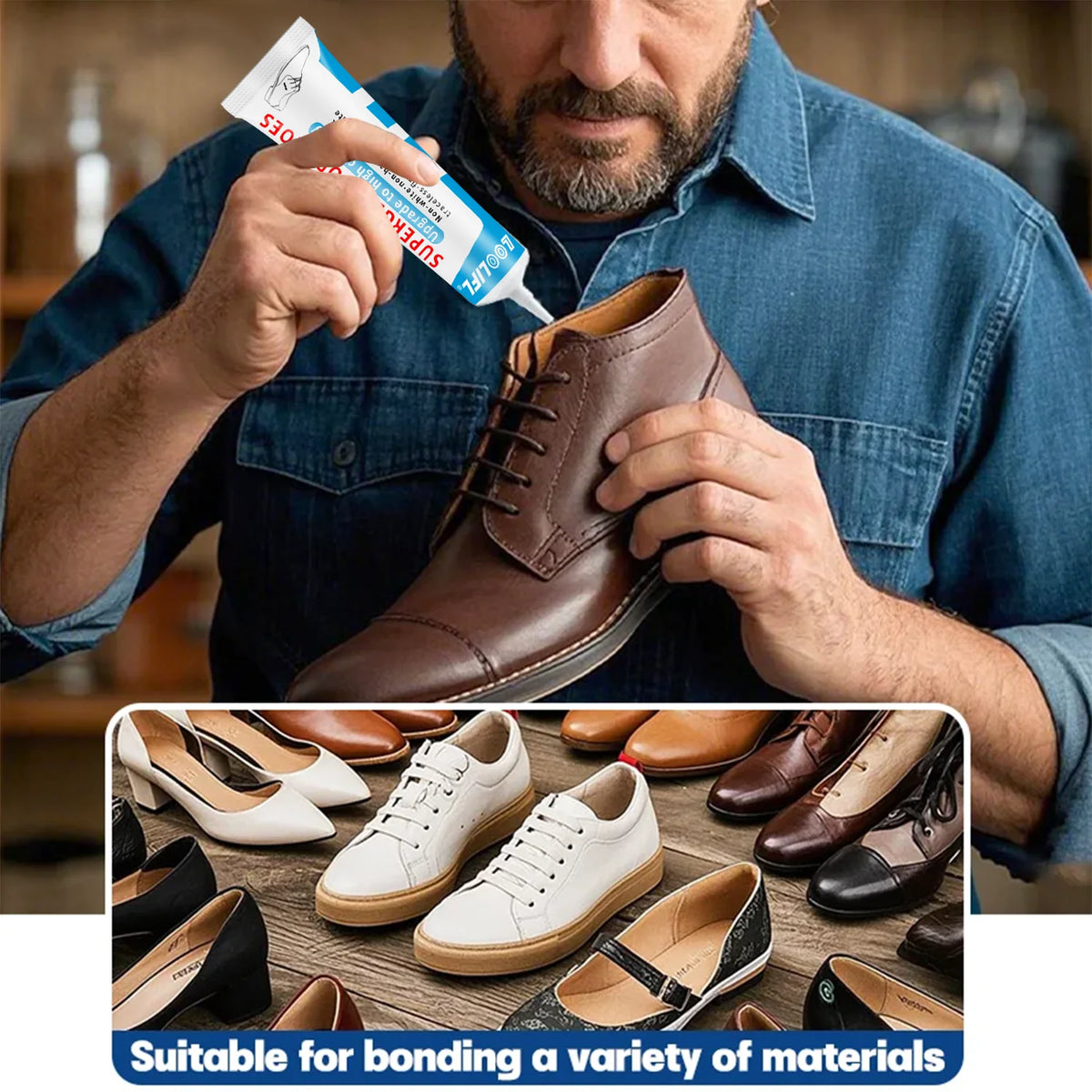 Loolifl Shoe Repair Glue, 60 ml