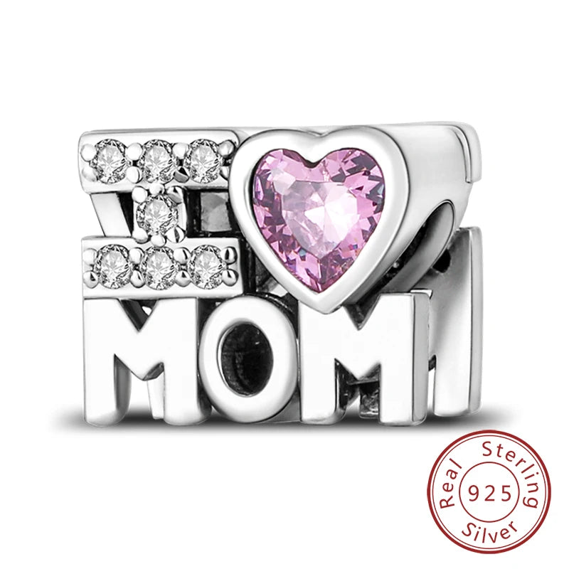 Hot Sale 925 Sterling Silve Charms Beads Forever Love Heart Sister Family Life Charms Dangle For Bracelet Woman Jewelry Gifts