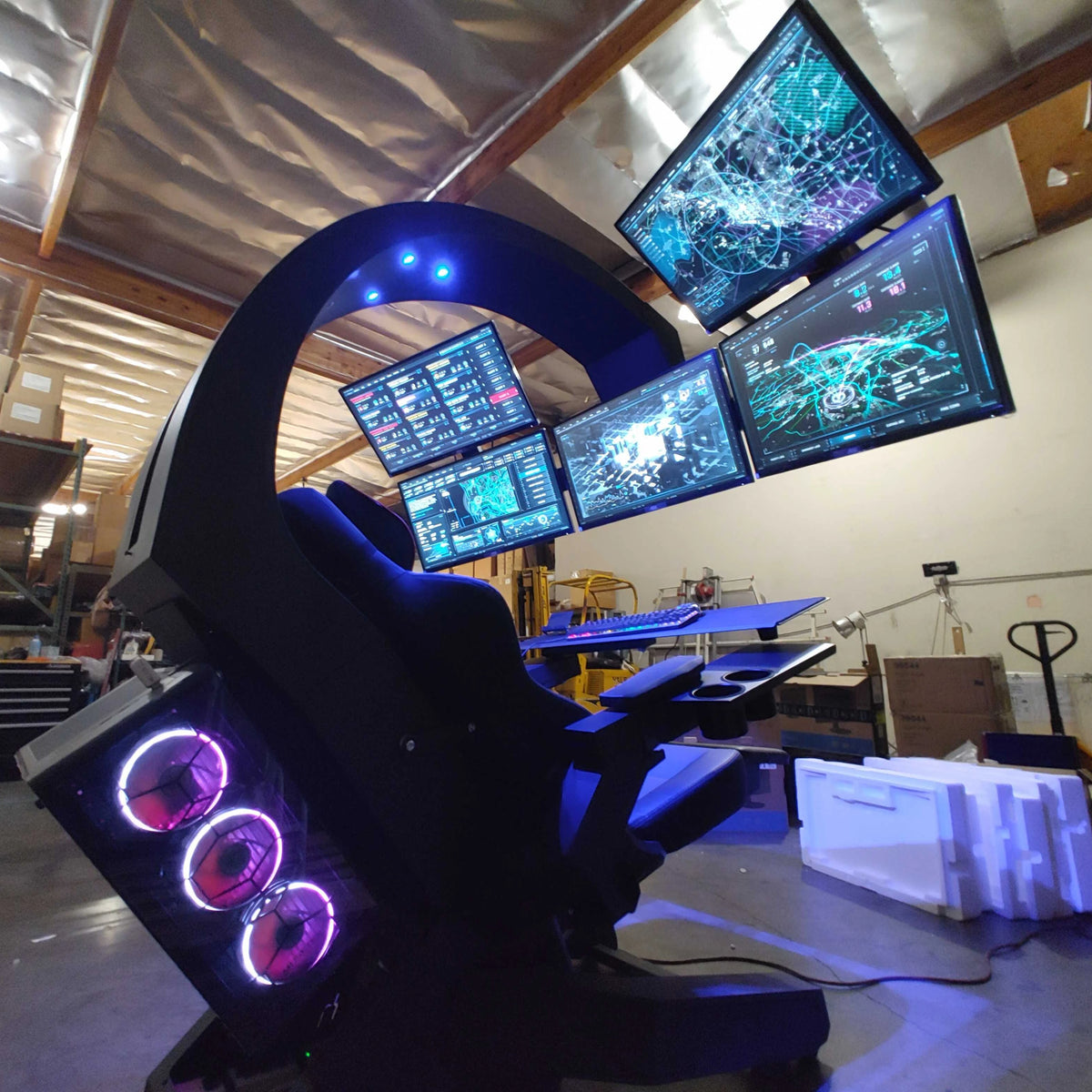IW320 Hot Selling Zero Gravity Recline PC Chair With Massage Function As Altwork Support Upto 5 Monitors Ease Comfy Cockpit