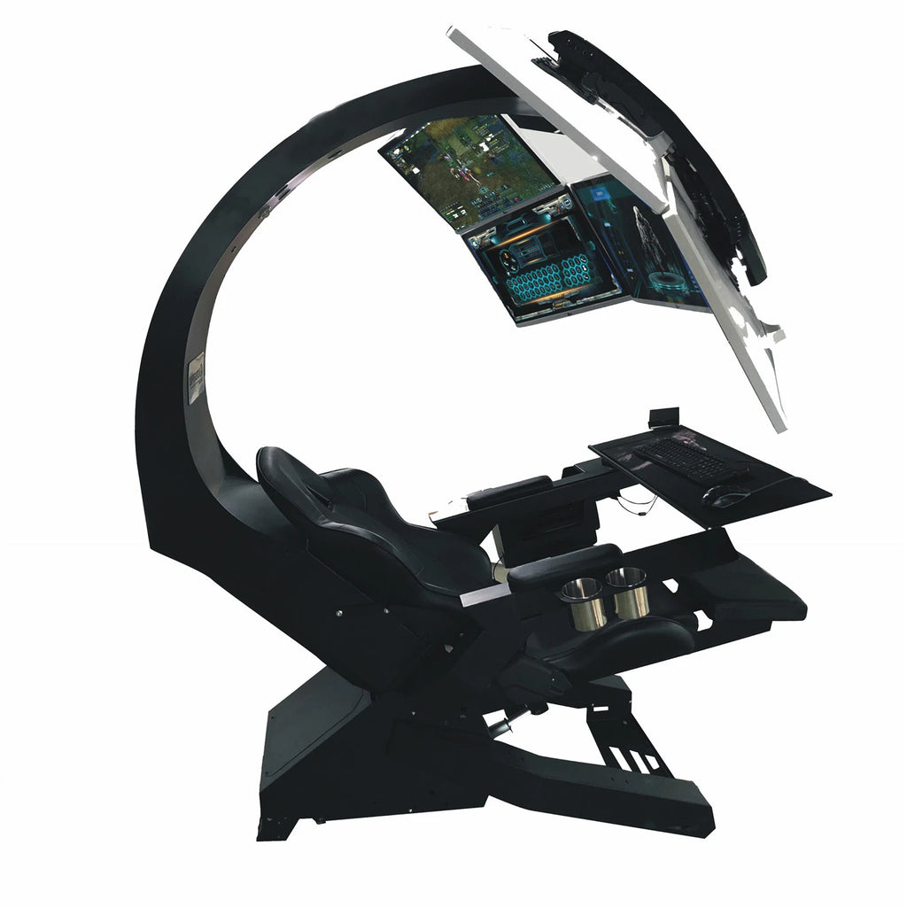 IW320 Hot Selling Zero Gravity Recline PC Chair With Massage Function As Altwork Support Upto 5 Monitors Ease Comfy Cockpit
