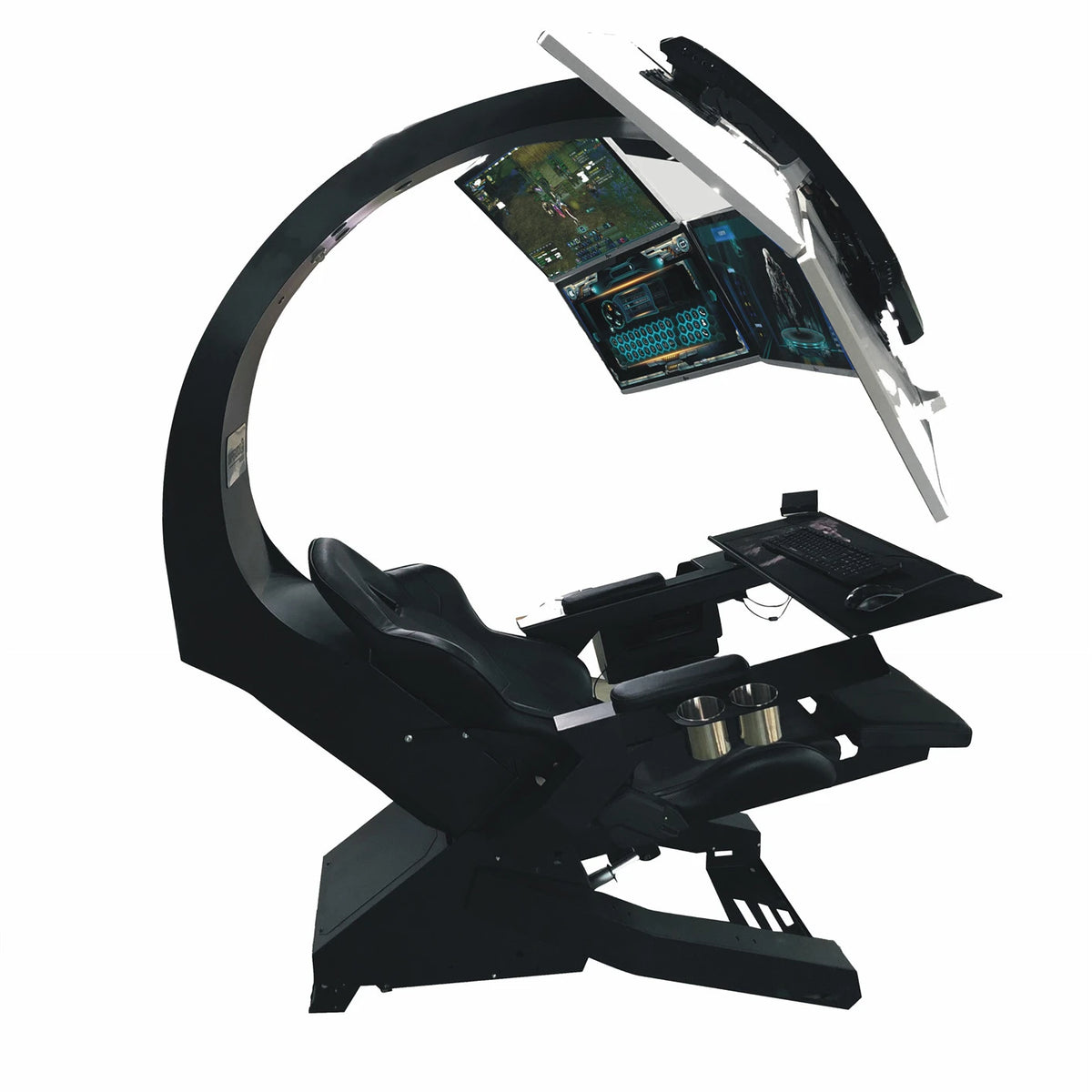 IW320 Hot Selling Zero Gravity Recline PC Chair With Massage Function As Altwork Support Upto 5 Monitors Ease Comfy Cockpit