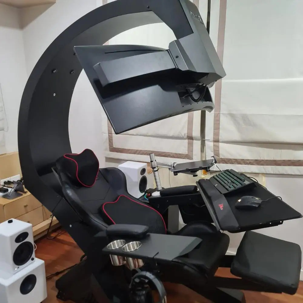 IW320 Hot Selling Zero Gravity Recline PC Chair With Massage Function As Altwork Support Upto 5 Monitors Ease Comfy Cockpit