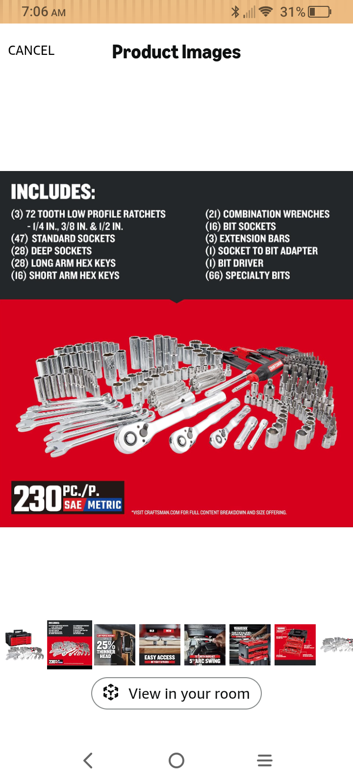 Craftsman tool set